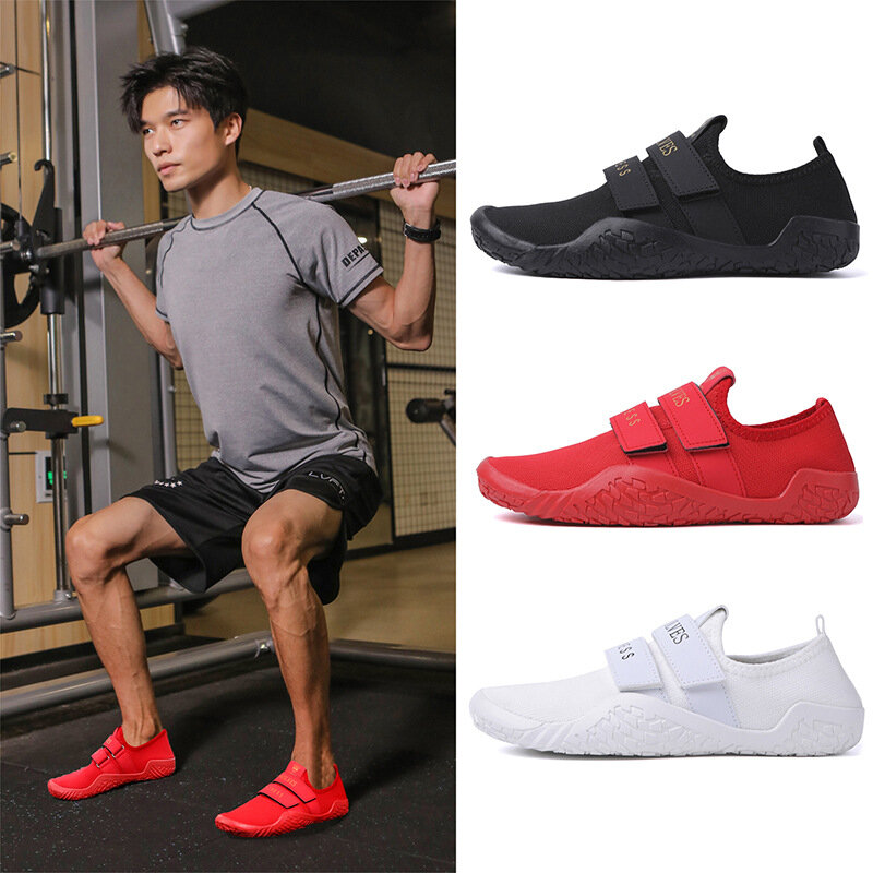 New Unisex Powerlifting Deadlift Yoga Gym Beach Sports Shoes Sumo Sole Portable Sneakers Soft Bottom Training Footwear Non-Slip