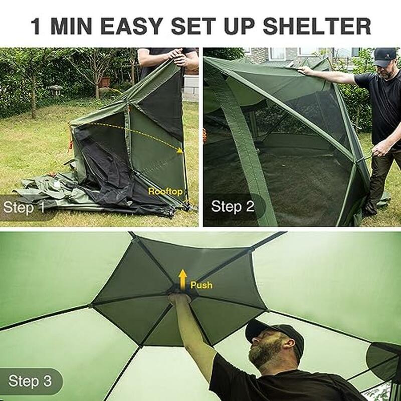 Pop up Screen House Tent Camping Shelter 11.5 x 9.8 ft Instant Canopy Netting Enclosure Outdoor Bug-proof Portable Gazebos UV