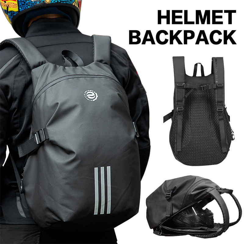 SFK mochila multifuncional para montar en motocicleta, bolsa impermeable de alta capacidad para casco, logotipo de reflexión nocturna, viajes al aire libre