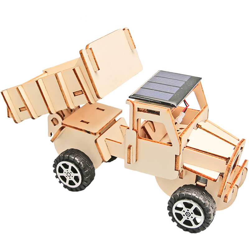 Zabawkowa ciężarówka Model wisiorek energia słoneczna DIY szkolenie naukowe drewniany sprzęt eksperymentalny zabawka parowa
