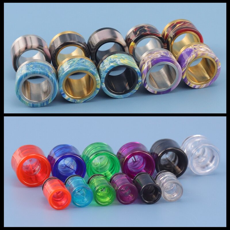 528/510/810 Colorful DripTip Drainage SS Resin Downpipe Fittings Inner Spiral Plastic Quick Coupler MouthPiece Pipette