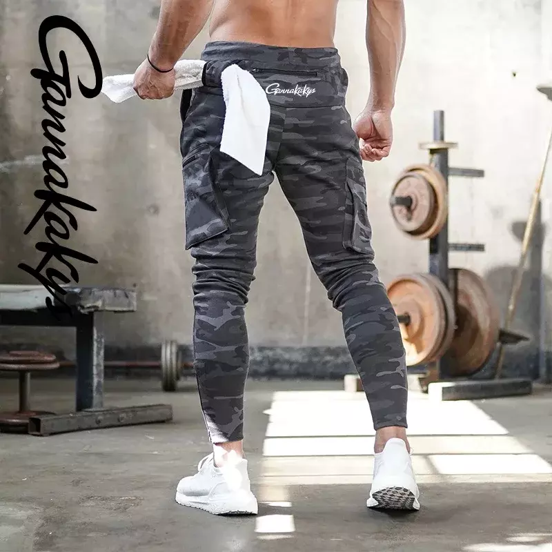 2024 nowe spodnie wędkarskie męskie sportowe paski Camo spodnie pochłaniające wilgoć Fitness oddychające spodnie rowerowe do biegania