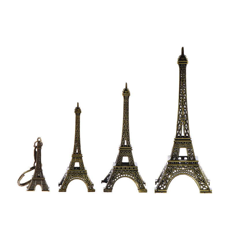 1PC Retro Metal Paris Eiffel Tower Model Home Desk Bronze Metal Statue Figurine Decor Ornament Art Craft Gift Travel Souvenir