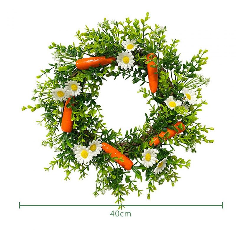 Easter Carrot Wreath para porta, decoração de janela, feriado, casamento