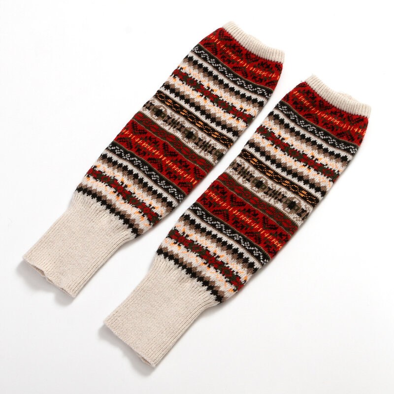 Aquecedores de pernas de tricô de lã para mulheres, meias quentes retrô, meias de joelho alto, moda inverno, presente dos anos 80, design novo