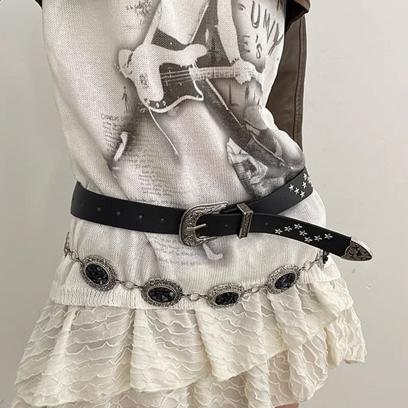 Ceinture en cuir PU polyvalente pour femme, ceinture ajustable et réutilisable, ceinture sculptée au toucher, ceinture florale à la mode