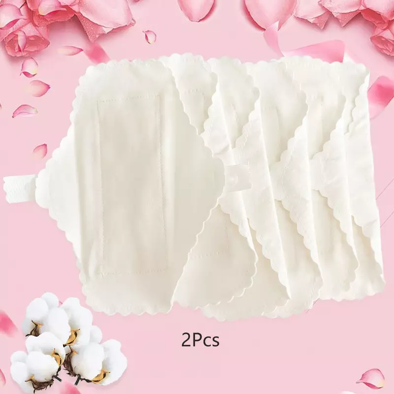 Almohadillas sanitarias finas reutilizables de algodón para mujer, 2 piezas, lavables, a prueba de fugas, higiénicas, menstruales, 180MM