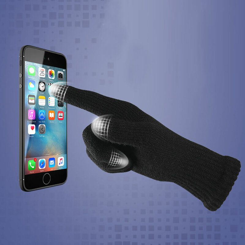 Sarung tangan ponsel cerdas layar sentuh pasangan, sarung tangan olahraga Polar untuk kenyamanan dan kehangatan, kompatibel untuk ponsel Universal isi 1 pasang