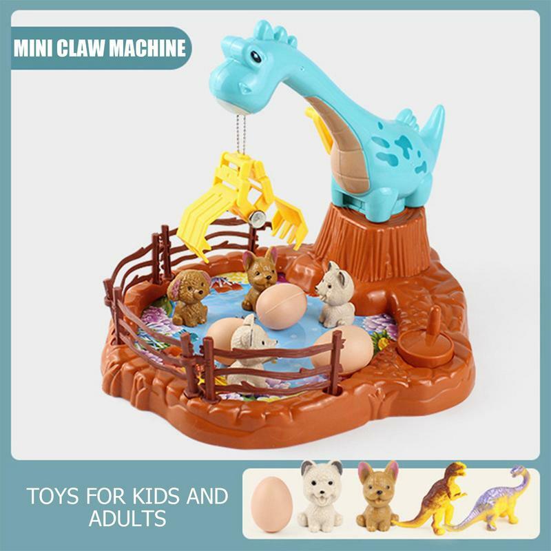 Mini máquina de garra para crianças, Dinosaur Grabbing Game, Cartoon Claw Catch, Brinquedo de pesca, Crane Machines, Jogos de tabuleiro engraçados