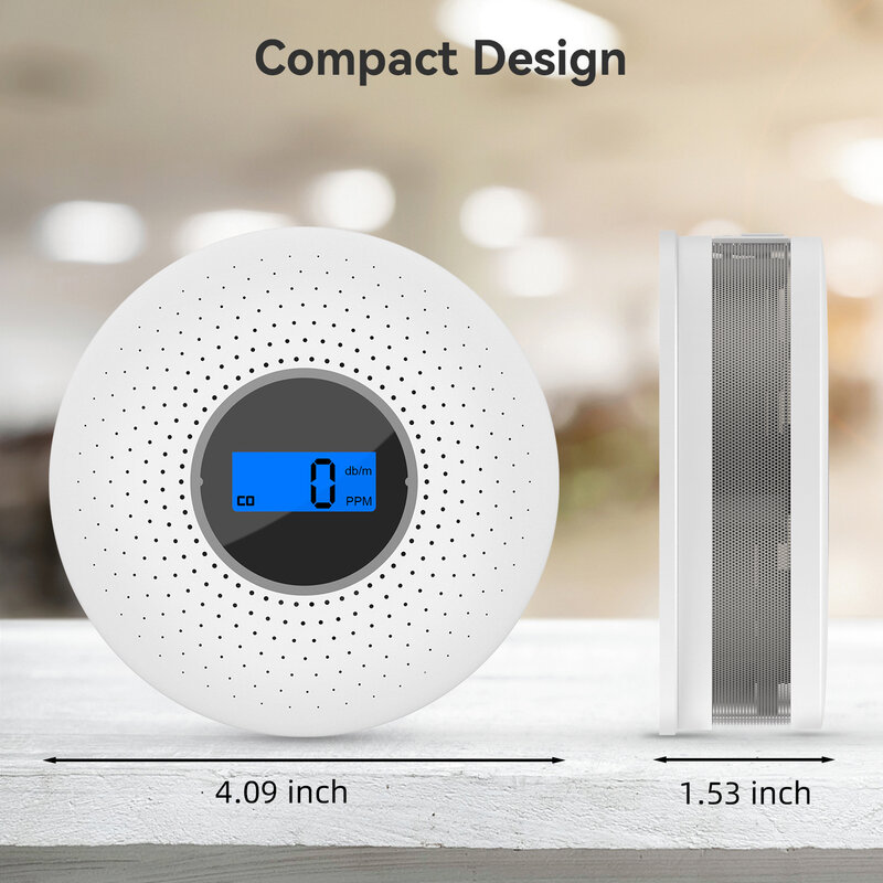 CPVAN Combination Smoke and Carbon Monoxide Detector Dual Sensor with Digital Display home Security protection smoke & CO Alarm