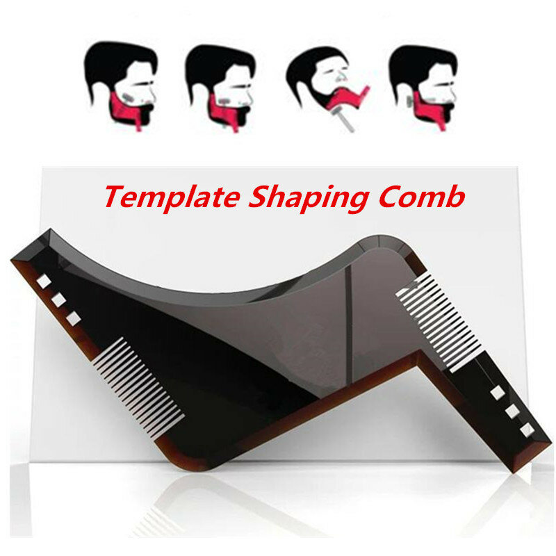 Men Beard Template Comb Styling Tool Male Facial Shaving Hair Removal Razor Trimming Accessories Double Sided Beard Shaping Comb