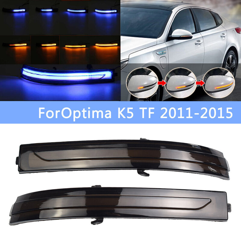Dinâmico LED Turn Signal Light, Espelho Retrovisor Indicador, pisca-pisca para Kia Optima K5 TF 2011-2015, 2 pcs