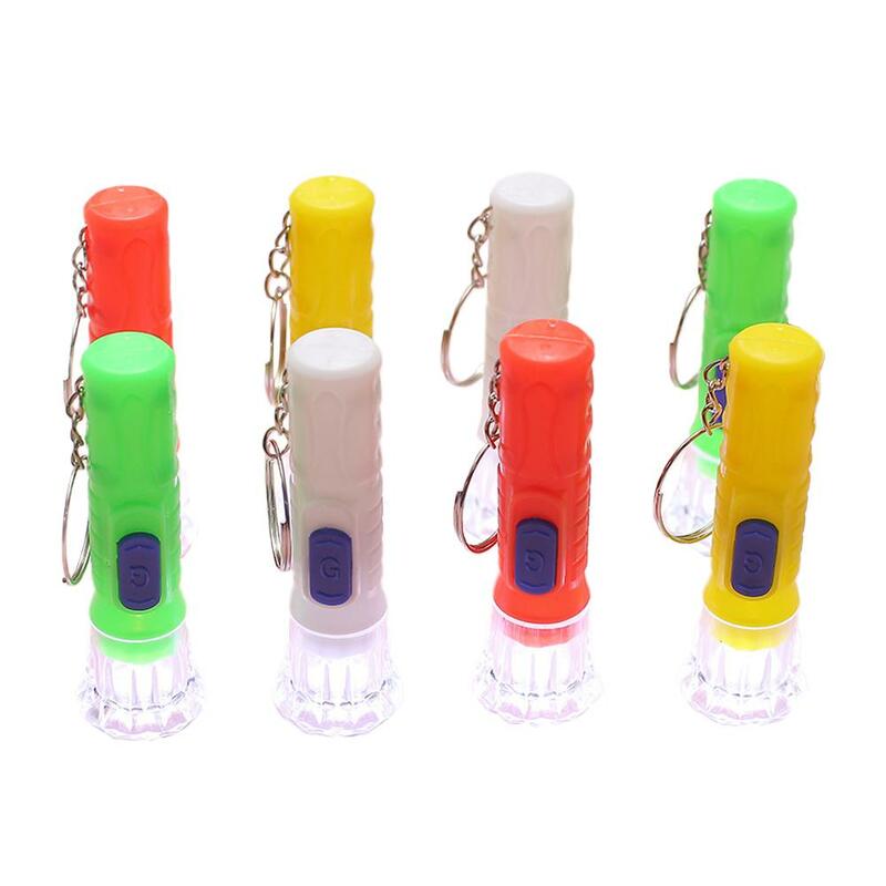 Mini lampe de poche électrique portable en plastique pour enfants, lumière LED, petit ménage, cristal transparent, J7I8