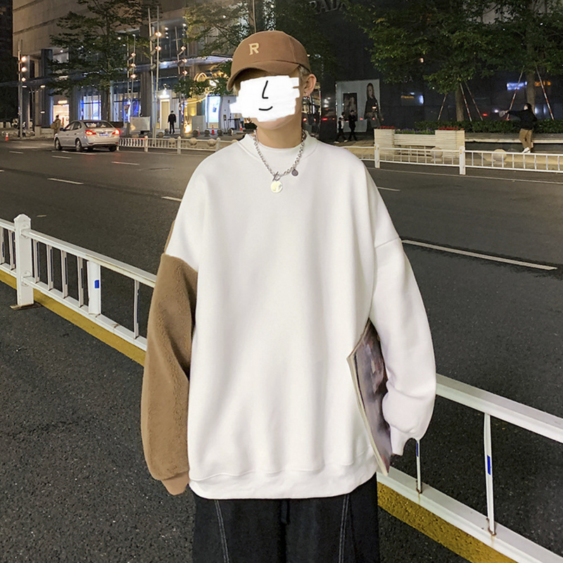 Moletom de manga comprida Harajuku masculino, streetwear padrão urso, blusa casual, roupas de personalidade, moda