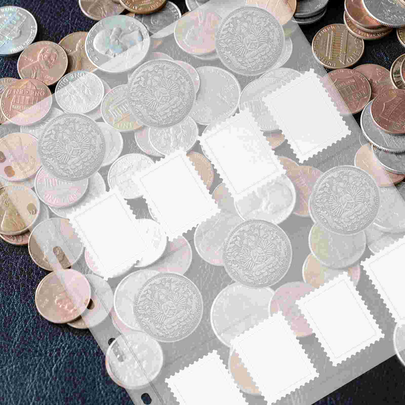 20 lembar transparan lengan uang kertas cap mengumpulkan halaman kolektor cap kertas koleksi uang uang kertas penyimpanan uang kertas