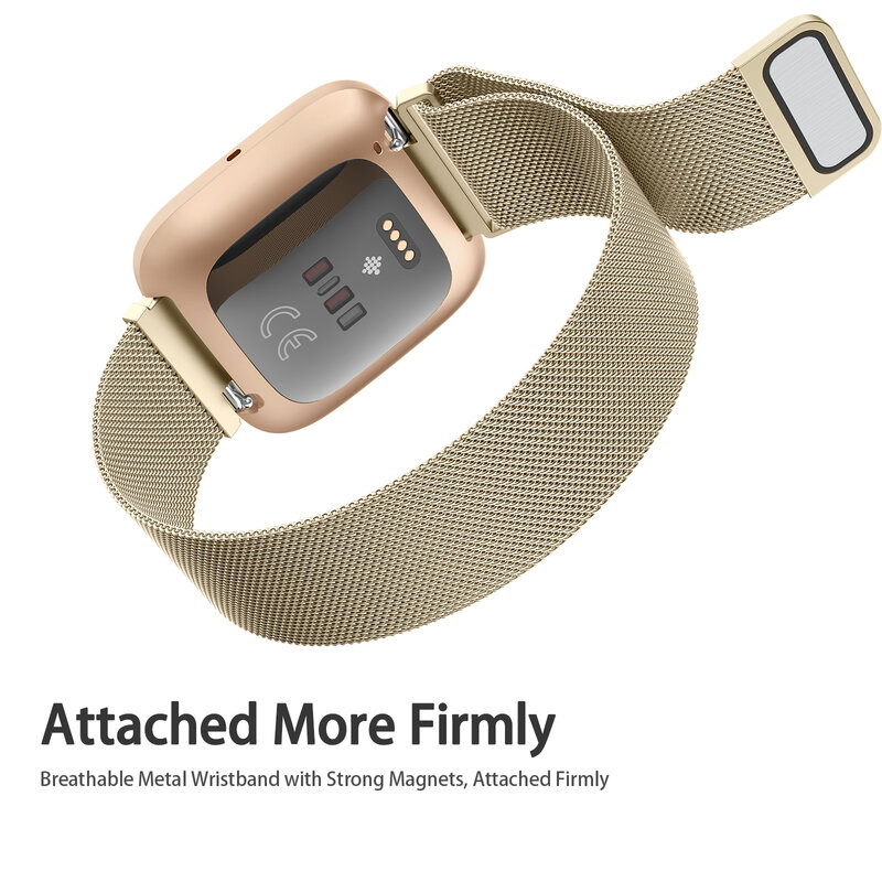 Metal Magnetic Strap For Fitbit Versa 4/Versa 3/Versa 2/Versa Band Bracelet Watchband For Fitbit Versa Lite/Fitbit Sense 2 Strap