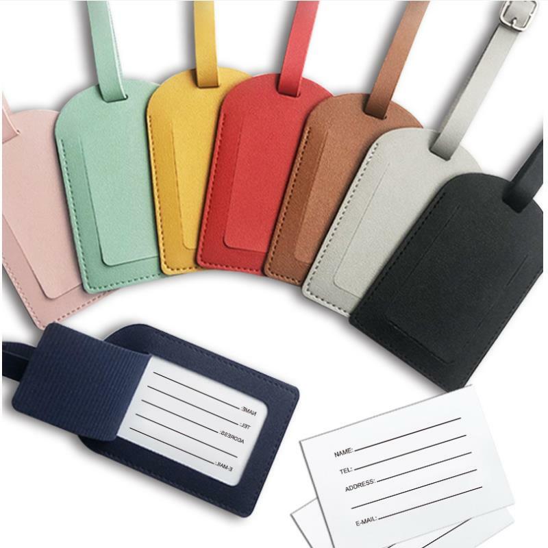 Personalized Initials Multicolor Aircraft Boarding Pass Tag Creative Suitcase Hangtag Check-in Leather PU Luggage Tag