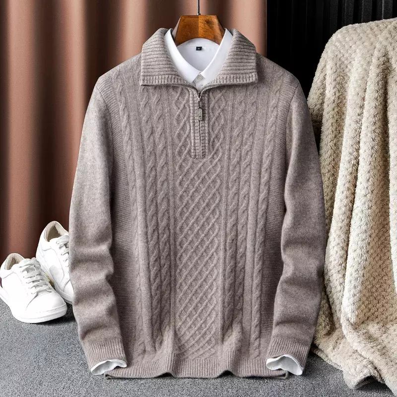 New Arrival Fashion High Quality 100% Pure Cashmere Men's Winter Business Thickened Sweater Large Size SMLXL2XL3XL4XL5XL6XL