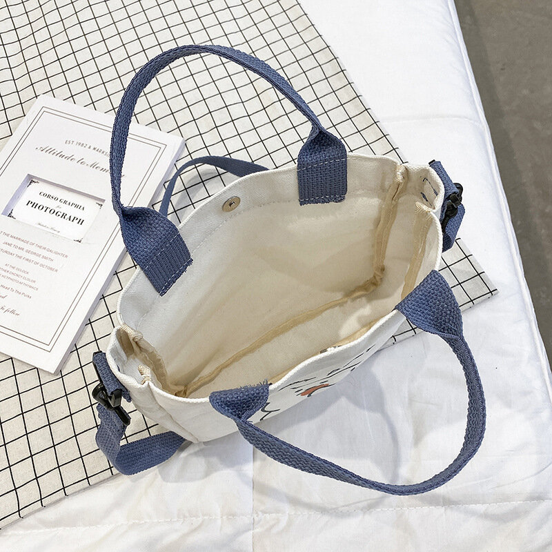 Disney Stitch Canvas Tote Bag for Women Cartoon Lilo and Stitch Handbags Detachable Shoulder Strap Large Capacity Shoulder Bag
