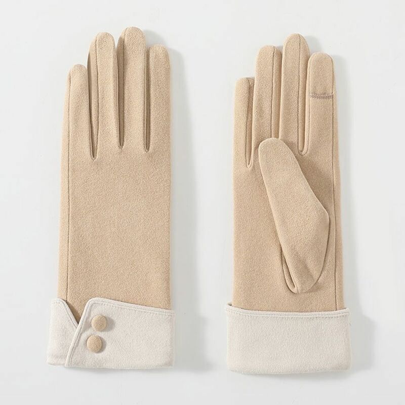 Thermal German Velvet Outdoor Sport Anti-skid Women Gloves Full Finger Gloves Riding Gloves Warm Mittens
