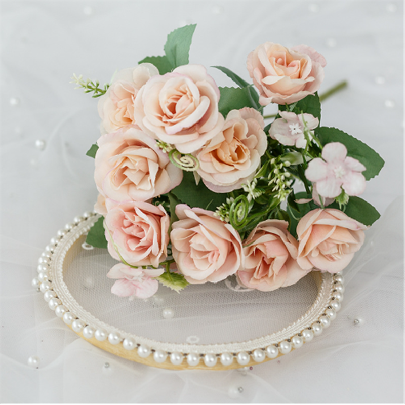 Ramo de flores artificiales para decoración del hogar, accesorios de boda, boda, novia, 10 cabezas, 1 unidad