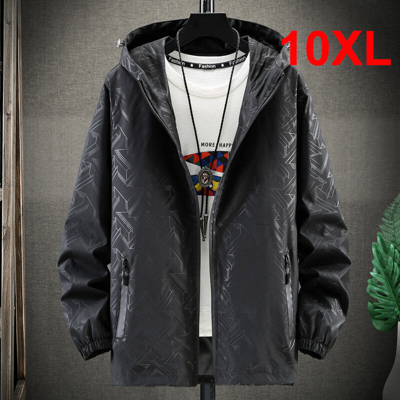 Blusão com capuz casual masculino, jaquetas masculinas, casacos, alta qualidade, moda, plus size, 9XL, 10XL, 2022