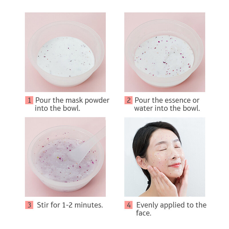 Soft Hydro Jelly Mask Pó, salão de beleza hidratante, SPA, cuidados com a pele do rosto, clareamento rosa, colágeno Peel Off, DIY borracha facial