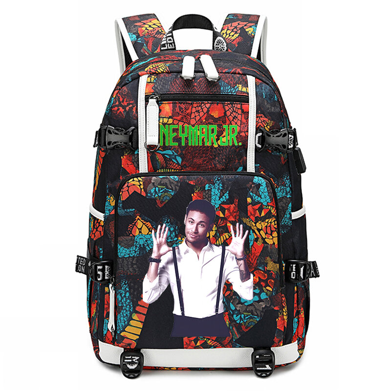 Neymar-mochila escolar de gran capacidad con estampado de avatar para estudiantes, mochila juvenil para niños, bolsa de viaje al aire libre