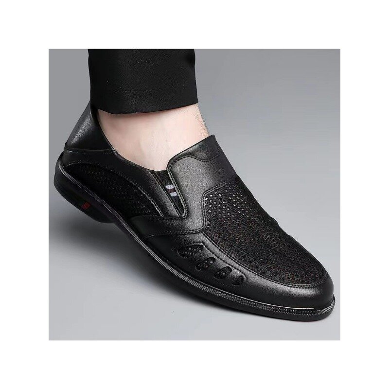 Summer Fashion Hollow Male Loafers Designer New Slip-on Business Men's Shoes Casual Leather Man Sneakers