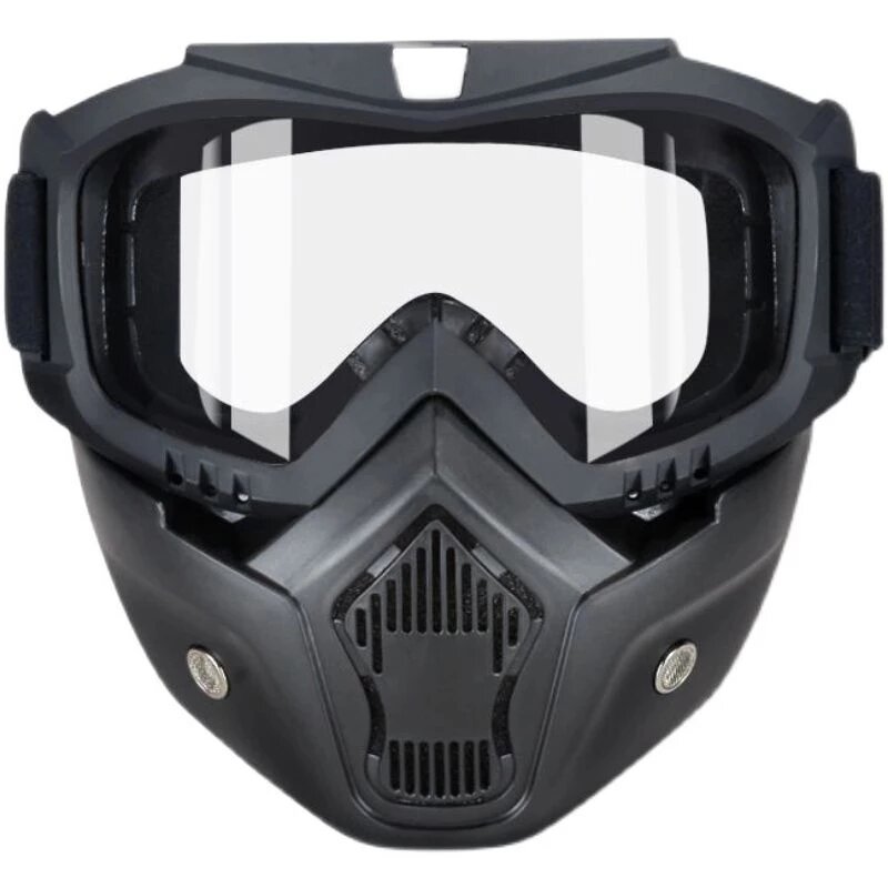 Kacamata pelindung wajah penuh Hd transparan, masker tahan angin tahan guncangan pasir untuk las listrik serbaguna