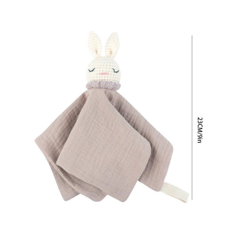 Babero lactancia conejo ganchillo para bebé, manta seguridad para niños y niñas, toalla chupete transpirable, babero