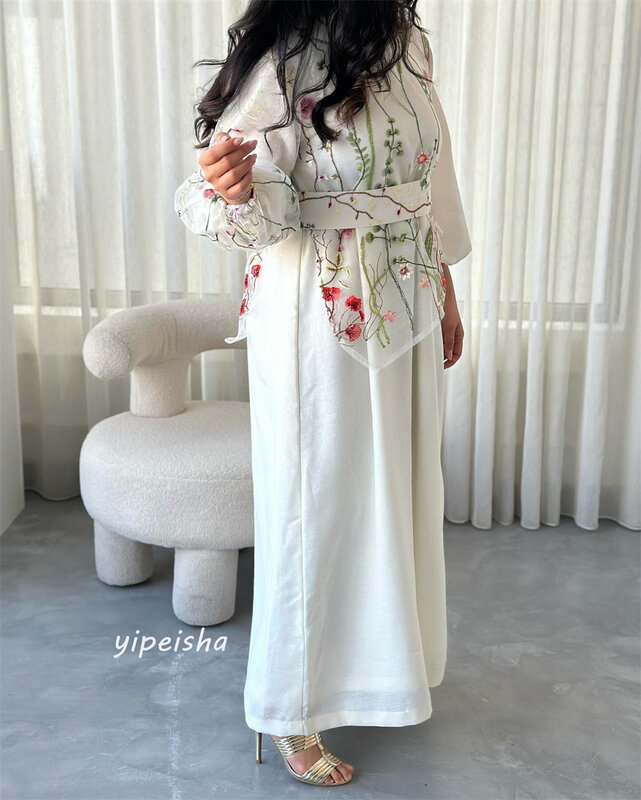 Prom Dress Saudi Arabia   Jersey Embroidery Homecoming A-line O-Neck Bespoke Occasion Gown Midi es