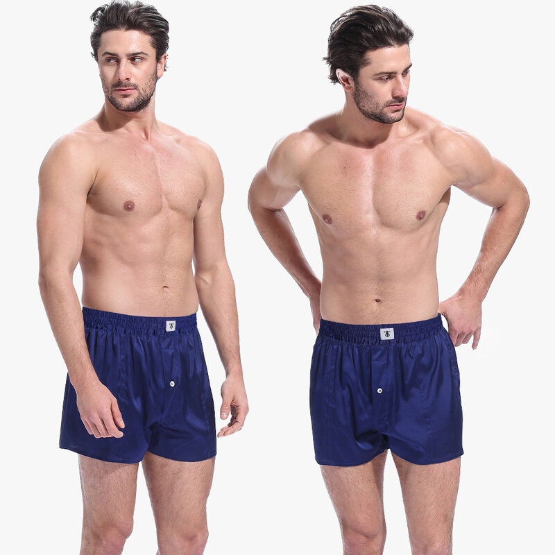 LILYSILK Mens Silk Sleep Shorts Lounge Short Bottoms for Men Elastics Waist Underwear New Buttoned Boxers Free Shipping