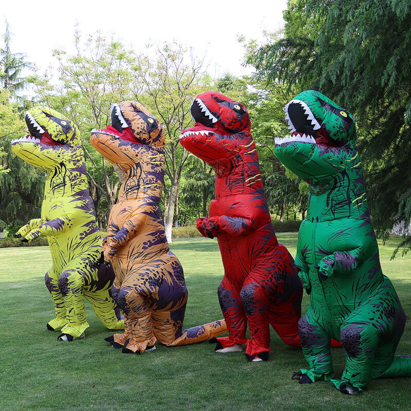 T-rex-子供と大人のためのインフレータブル恐竜の衣装、ティラノサウルス、ロールプレイング、ファンシー、ハロウィーン、マスコット、パーティーアパレル