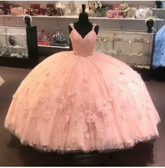 Женское бальное платье с V-образным вырезом, бальное платье из фатина на тонких бретелях, с аппликацией из бисера, милое официальное платье, вечерние платья, 2021