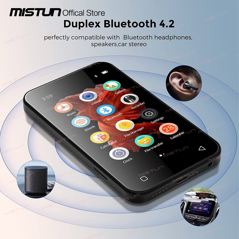 MP3-плеер с поддержкой Wi-Fi, Android, MP4, Bluetooth, 4,0 дюйма, FM/рекордер/браузер/макс. 512 ГГц
