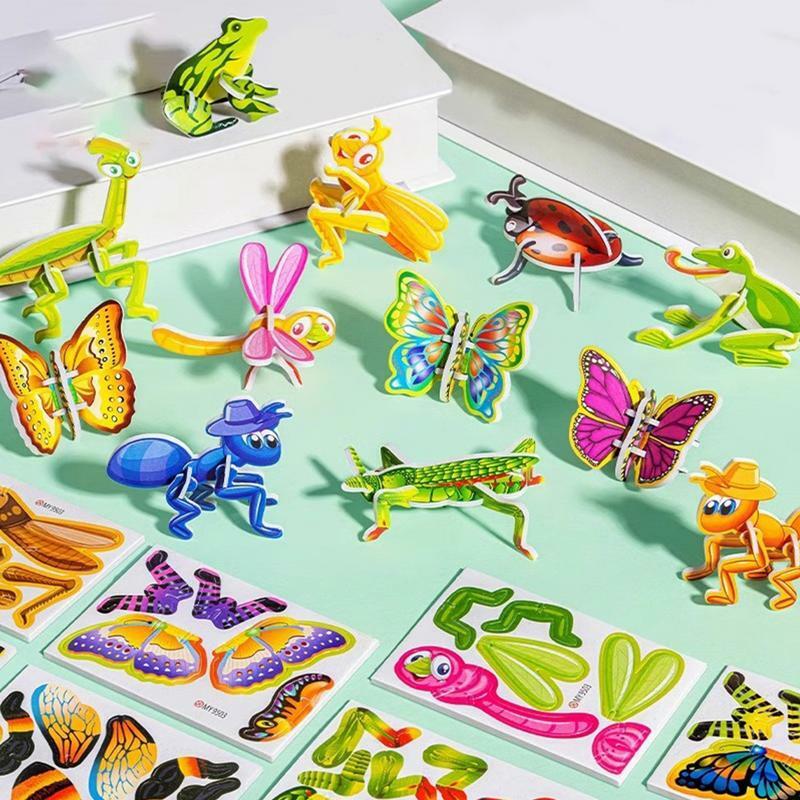 Rompecabezas de dibujos animados para niños, juego de manualidades, 25 Puzles de juguete para Educación Temprana, artes de papel, colores brillantes, diversión escolar