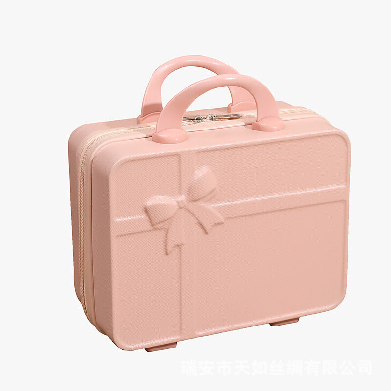 กระเป๋าเดินทางที่ระลึก14นิ้วกระเป๋าเดินทางขนาดเล็กซิปกระเป๋าโต๊ะเครื่องแป้งน้ำหนักเบาของขวัญไฮเอนด์