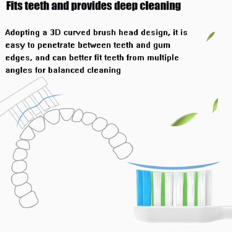 Escova de dentes elétrica, Soft DuPont Cerdas Bicos, Substituição Escova Cabeças, SOOCAS, V1, X1, X3, X5, X3U, X3PRO, V1, v2, 3 Pcs, 8 Pcs, 12 Pcs