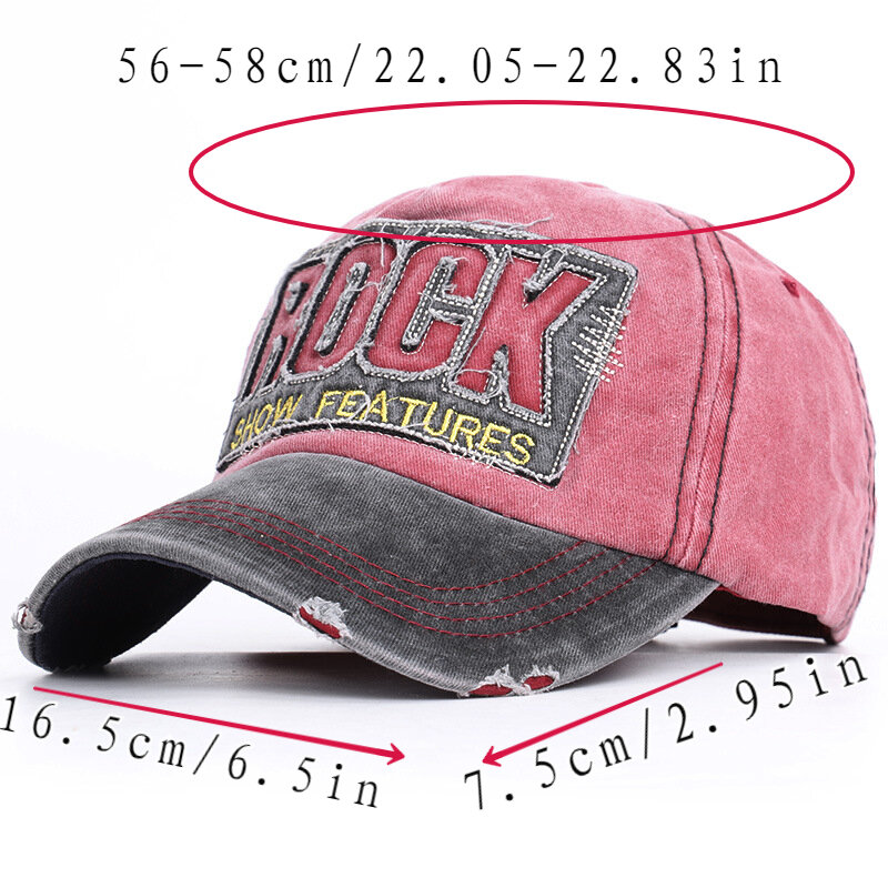 Adjustable Letter Embroidered Baseball Cap Shabby Washed Sun Protection Snapback For Women Men Travel Sports Hiking Golf Dad Hat