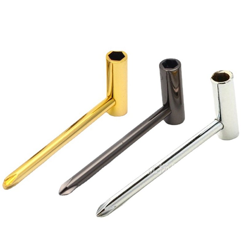 3Piece 6.35Mm Guitar Truss Rod Wrench Durable Truss Rod Neck Adjustment Hex Spanner Metal Hex Wrench Gold&Silver&Black