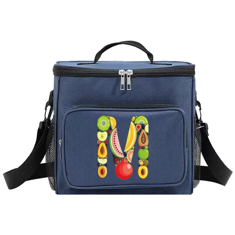 Lunch Bag Insulated Bags Cooler Box Thermal Organizer Handbag Camping Shoulder Storage Lunchbag for Men and Women Fruit Pattern