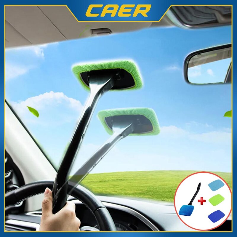 ชุดแปรงทำความสะอาดกระจกรถยนต์ที่ปัดน้ำฝนกระจกหน้ารถยนต์ด้ามจับยาวอุปกรณ์เสริมรถยนต์