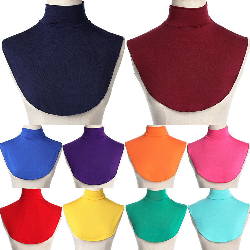 Modale Rollkragen Gefälschte Kragen Islamischen Hijab Extensions Süßigkeit Farbe Hals Abdeckung Abnehmbare Gefälschte Kragen für Kleidung Zubehör