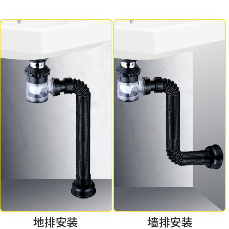 Sewer Drain Pipe Anti-Odor Stretchable Flexible Universal Sink Drain Wash Basin Deodorant Drainer for Bathroom Kitchen Fittings