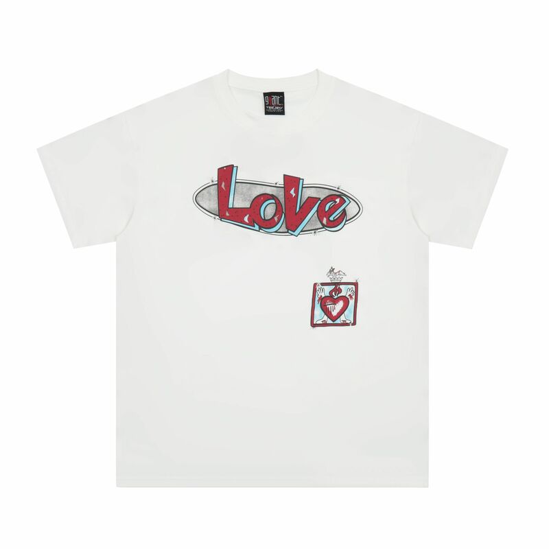 Retro American High Street Hip-Hop Love Print T-shirt Female Y2K New Hip-Hop Loose Casual Short-Sleeved Street Women's Clothing