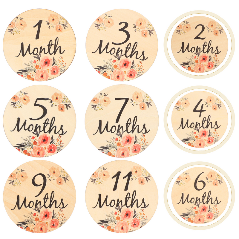 Milestone Card Baby Monthly Discs Newborn Months Signs Double-sided Cards Double-sided Baby Monthly Card For Newborn