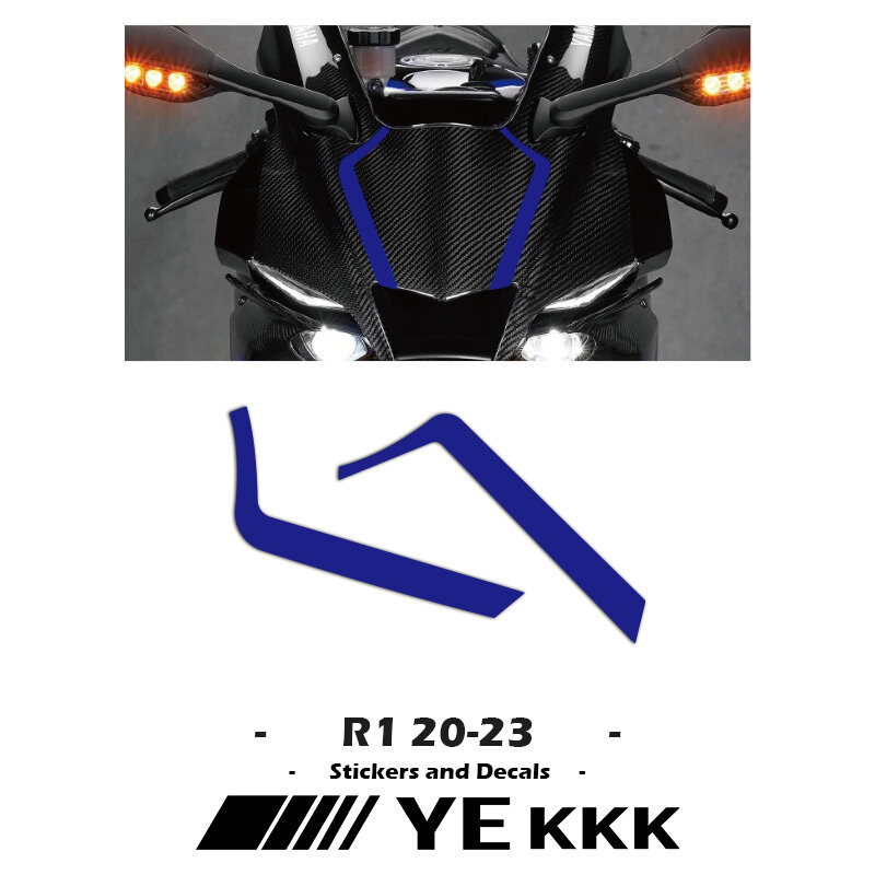 Etiqueta dianteira da carenagem Shell, todo o decalque do logotipo para Yamaha, YZFR1, YZF-R1, R1M, YZF1000, 2020-2023, 21, 22, 23