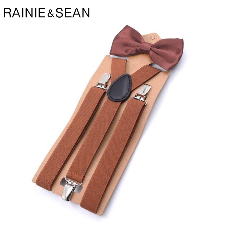 Rainie Sean Busur Suspender Belt Pria Wanita Anak Belt untuk Celana Pernikahan Merah Gaun Kulit Kawat Gigi Pernikahan Pria Celana Tali