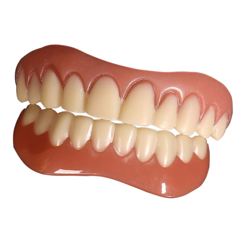 Gigi Palsu Silikon Atas dan Bawah Veneer Senyum Sempurna Pasta Gigi Tiruan Gigi Palsu Kawat Gigi Nyaman Ortodontik
